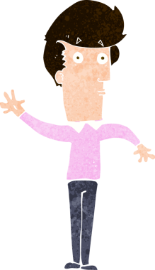 Çizgi filmdeki gergin adam bir insan tarafından çiziliyor.