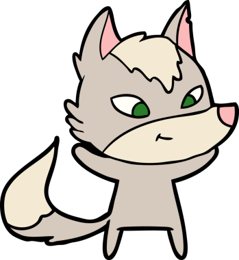 Bir insan tarafından çizilmiş dost canlısı bir kurt.