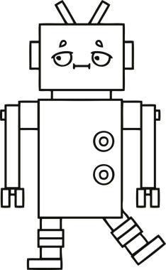 Bir insan tarafından çizilmiş robot çizimi