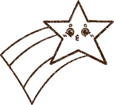 Kayan Yıldız Kömürü Bir insan tarafından çizilmiş