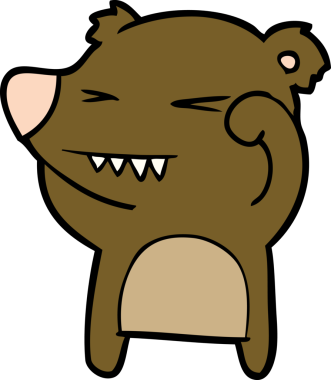 Bir insan tarafından çizilmiş kızgın ayı çizgi filmi.