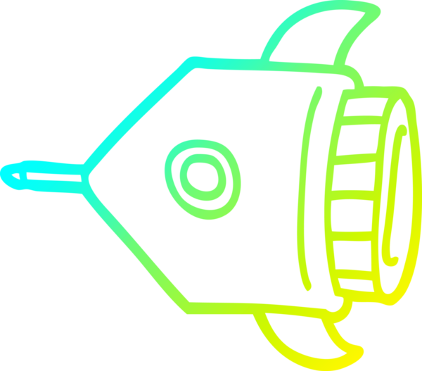 Bir insan tarafından çizilmiş bir roketin soğuk gradyan çizgisi