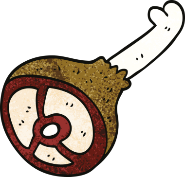 karikatür bir insan tarafından çizilmiş iyi pişmiş et