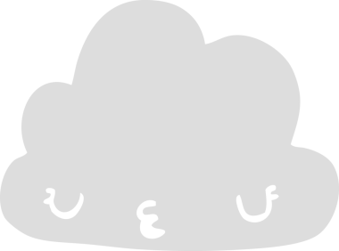 Bir insan tarafından çizilmiş şirin düz renkli çizgi film bulutu