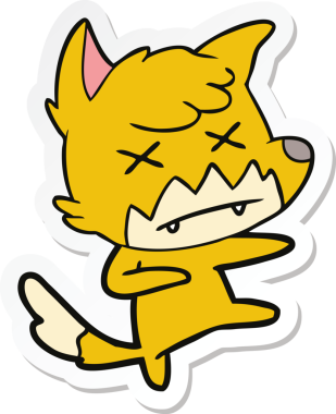 Bir insan tarafından çizilmiş ölü tilki etiketi.