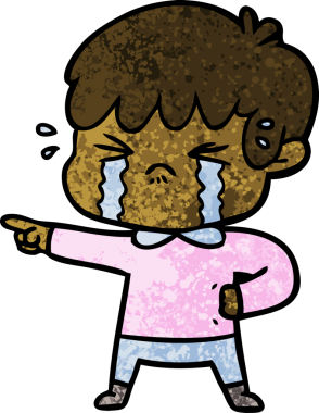 Bir insan tarafından çizilmiş ağlayan çocuk çizgi filmi.