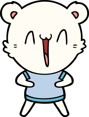 Bir insan tarafından çizilmiş mutlu kutup ayısı karikatürü