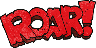 Bir insan tarafından çizilmiş karalama kükreme işareti.