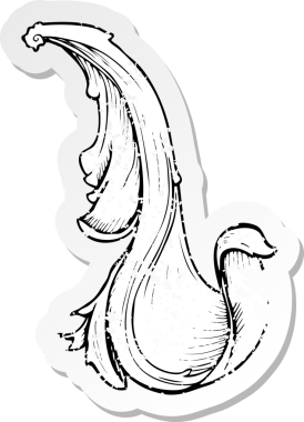 Geleneksel bir elin, insan eliyle çizilmiş gerilmiş depresif çıkartması.