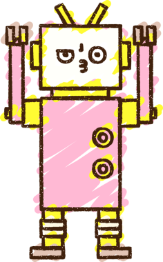 Bir insan tarafından çizilen robot tebeşiri.