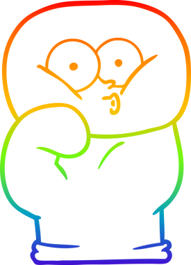 Bir insan tarafından çizilmiş bir çizgi film boks eldiveninin gradyan çizimi