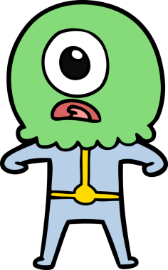 Çizgi film Tepegöz uzaylı uzay adamı bir insan tarafından çizildi.