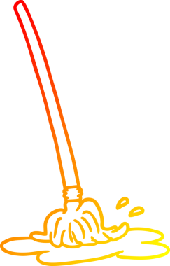 Bir insan tarafından çizilmiş ıslak çizgi film paspasının sıcak gradyan çizimi