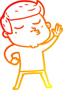 Bir insan tarafından çizilen çizgi film modelinin sıcak çizgi çizimi.