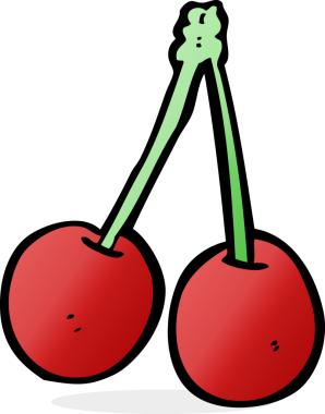 Bir insan tarafından çizilmiş kirazlar.