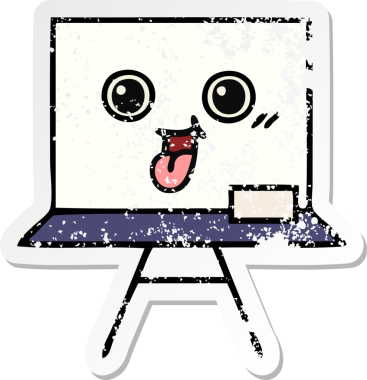 Bir insan tarafından çizilmiş beyaz bir karikatür çıkartması.