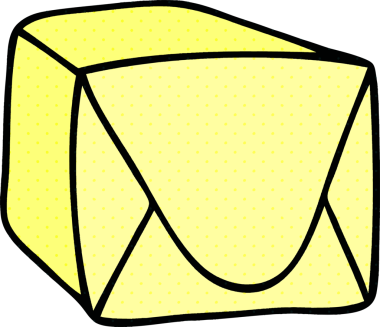 Bir insan tarafından çizilmiş çizgi roman tarzı tuhaf kahverengi paket.