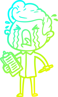 Bir insan tarafından çizilmiş ağlayan bir karikatür çizimi.