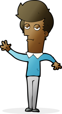 Bir insan tarafından çizilen sıkılan bir çizgi film.