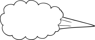 Bir insan tarafından çizilmiş siyah beyaz buhar patlaması sembolü.