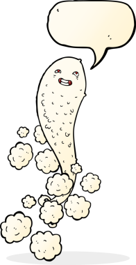 Bir insan tarafından çizilmiş konuşma baloncuğu olan karikatür hayaleti.