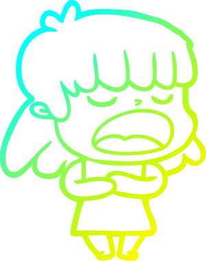 Bir insan tarafından yüksek sesle çizilmiş bir karikatür kadın çizimi.