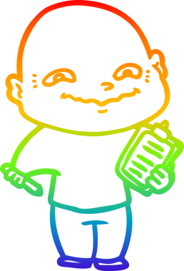 gökkuşağı gradyanı çizimi bir insan tarafından çizilmiş gergin bir adamın çizimi