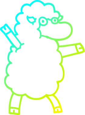 Bir insan tarafından çizilmiş bir kara koyun çizimi.