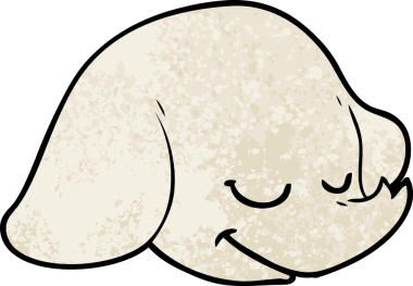 Bir insan tarafından çizilmiş bir fil yüzü.