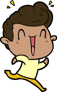 Bir insan tarafından çizilmiş heyecanlı bir çizgi film.