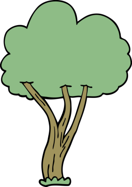 Bir insan tarafından çizilmiş karalama ağacı.