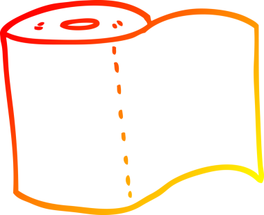 Bir insan tarafından çizilmiş bir tuvalet kağıdının sıcak çizgi çizimi