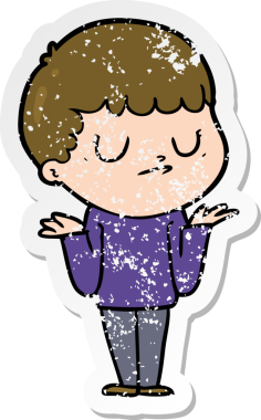 Bir insan tarafından çizilmiş huysuz bir çocuğun sıkıntılı çıkartması.