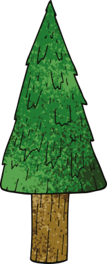 Bir insan tarafından çizilmiş bir karalama Noel ağacı.