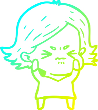 Bir insan tarafından çizilmiş kızgın bir karikatür çizimi.