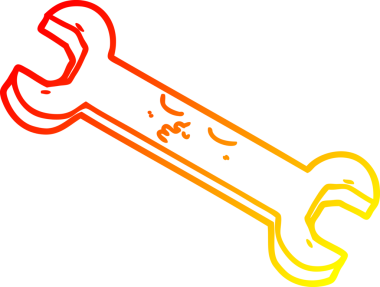 Bir insan tarafından çizilmiş çizgi film anahtarının sıcak gradyan çizimi