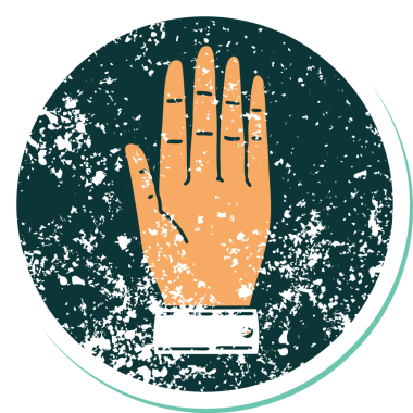 Bir insan tarafından çizilmiş sembolik dövmeli bir el resmi