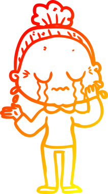 Bir insan tarafından çizilmiş, ağlayan bir karikatür çizimi.