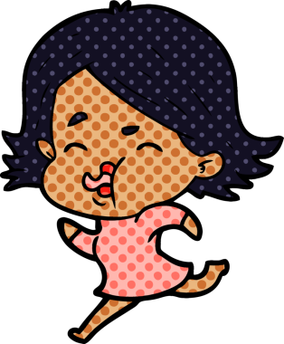 Bir insan tarafından çizilen karikatür kızı.