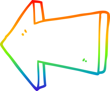 gökkuşağı gradyan çizgi çizimi Bir insan tarafından çizilmiş ok