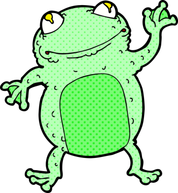 bir insan tarafından çizilmiş bir kurbağa.