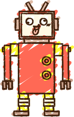 Bir insan tarafından çizilen robot tebeşiri.
