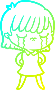 Bir insan tarafından çizilmiş ağlayan bir karikatür çizimi.