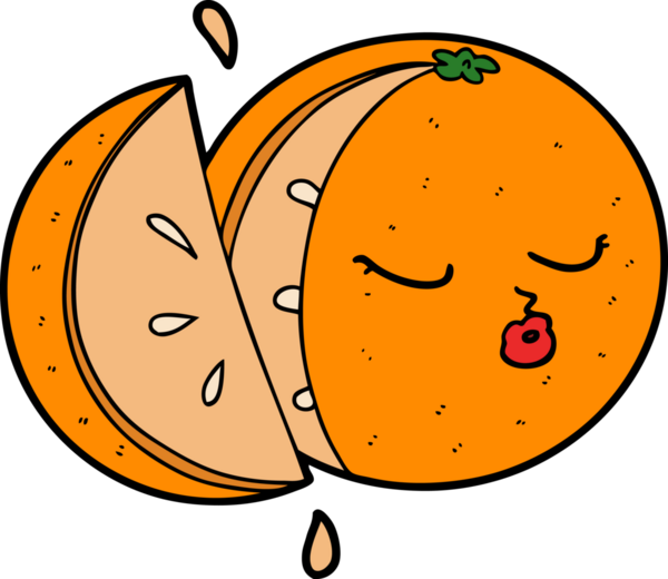 Bir insan tarafından çizilmiş turuncu çizgi film.