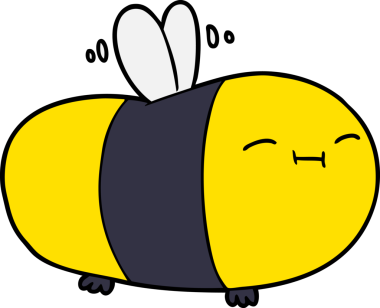 Bir insan tarafından çizilmiş mutlu çizgi film arısı