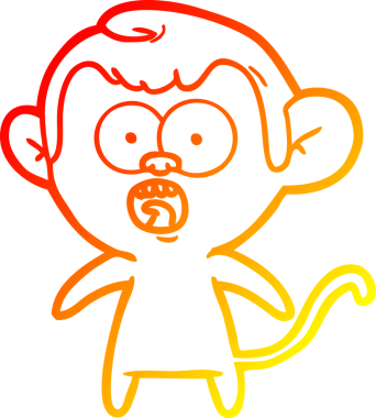 Bir insan tarafından çizilmiş bir çizgi filmin sıcak gradyan çizimi.