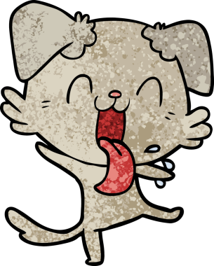 Bir insan tarafından çizilmiş nefes nefese bir köpek.