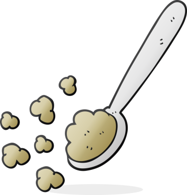 Bir insan tarafından çizilmiş bir kaşık dolusu yemek.