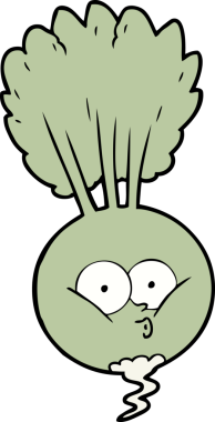 Bir insan tarafından çizilmiş sebze çizgi filmi.