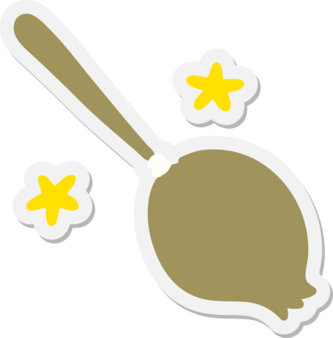 Bir insan tarafından çizilmiş sihirli süpürge sopası.